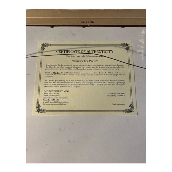 Catherine Karnes Munn Limited Edition Print – Sister’s Tea Party – Signed COA - Picture 7 of 14